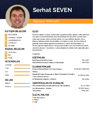Bilgisayar Mühendisi CV Örnekleri cv indir